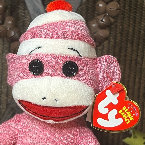 NWT TY Pink Beanie Buddy Socks the Sock Monkey 🙈 - Picture 4 of 13
